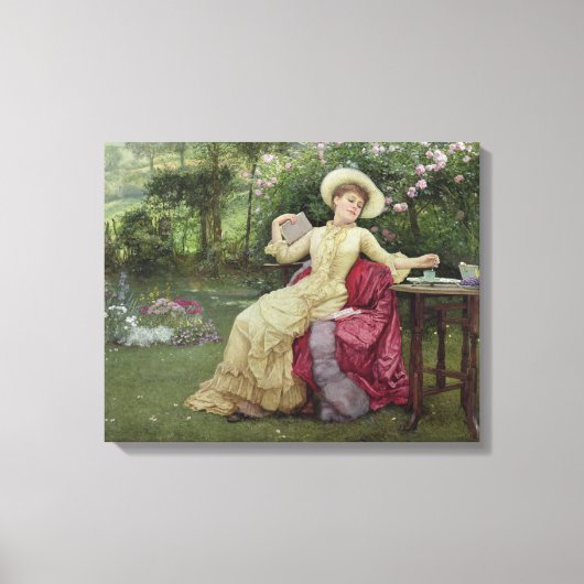 Toile Drinking Coffee and Reading in the Garden (Recto)