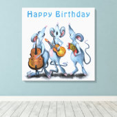 Toile Drôle Anniversaire Canvas Imprimer Souris Musique  (Insitu (Plancher de Bois))