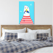 Toile Drôle Cartoon Seagull Bird Kids Plage à thème (Insitu(Chambre))