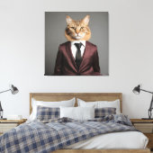 Toile Drôle chat en costume (Insitu(Chambre))
