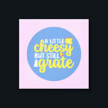 Toile Drôle Cheesy Mais Grate Pastel Couleur Mur Art<br><div class="desc">Art de la typographie colorée avec des couleurs rétro et vibrantes. Des puns et des citations amusants sur la nourriture, la cuisine, la cuisson et la restauration. Décor parfait pour votre cuisine, diner, café, boulangerie ou restaurant. La couleur Arrière - plan (le cercle et le carré) est personnalisable via l'outil...</div>