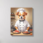 Toile Drôle Chien Chef Cuisine Nourriture Cute Animal (Recto)