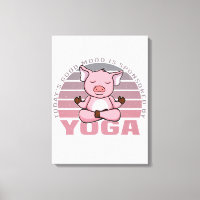 Drôle cochon mignon faisant du yoga. drôles de yog