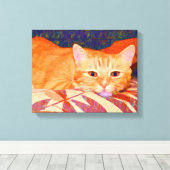 Toile Drôle Cute Orange Tabby Cat (Insitu (Plancher de Bois))