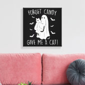 Toile Drôle Halloween Cat Ghost Oublier Candy Donner Moi (Insitu(Salon))