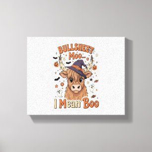 Toile Drôle Halloween Vache Bullsheet Je Veux Dire