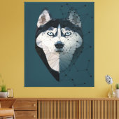 Toile Drôle Husky Visage Constellation Cadeaux Avers (Insitu(Salon))