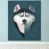 Toile Drôle Husky Visage Constellation Cadeaux Avers (Insitu (Plancher de Bois))