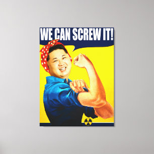 Toile Drôle Kim Jong Un Affiche "On peut le faire" Rema