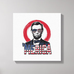 Toile Drôle Merica Patriotique Président Vintage Vecteur