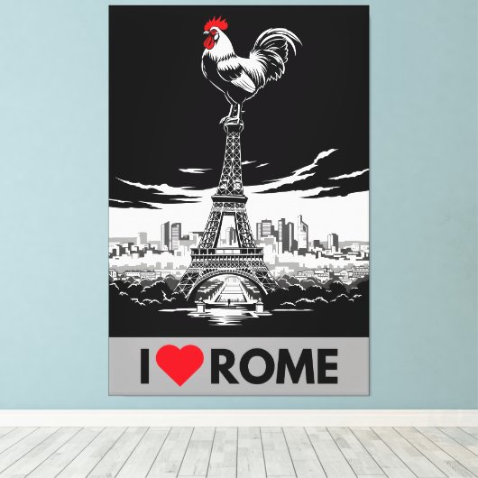 Toile Drôle parodie de "J'aime Rome" (Insitu (Plancher de Bois))