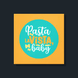 Toile Drôle Pasta La Vista Retro Typographie de cuisine<br><div class="desc">Art de la typographie colorée avec des couleurs rétro et vibrantes. Des puns et des citations amusants sur la nourriture, la cuisine, la cuisson et la restauration. Décor parfait pour votre cuisine, diner, café, boulangerie ou restaurant. La couleur Arrière - plan (le cercle et le carré) est personnalisable via l'outil...</div>