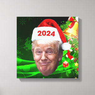 Toile Drôle Père Noël Trump 2024 Noël Trump Lovers Cadea