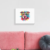 Toile drôle pitbull de chien coloré (Insitu(Salon))