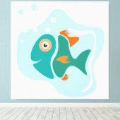 Toile Drôle Poisson élégant (Insitu (Plancher de Bois))