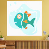 Toile Drôle Poisson élégant (Insitu(Salon))
