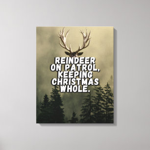 Toile Drôle Renard de Noël Canvas Mur Art