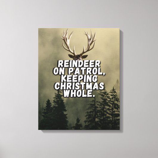 Toile Drôle Renard de Noël Canvas Mur Art (Recto)