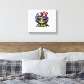 Toile Drôle Tortue Patriotique USA Drapeau Sunglass (Insitu(Chambre))