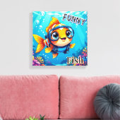 Toile Drôles de Poissons | Art de nurserie mignon de des (Insitu(Salon))