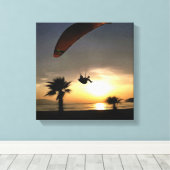 Toile Dropzone At Dusk Adventure Paraglider Art (Insitu (Plancher de Bois))
