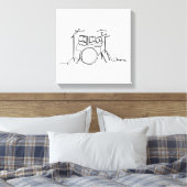Toile Drummer Music Design Drums One-Line (Insitu(Chambre))