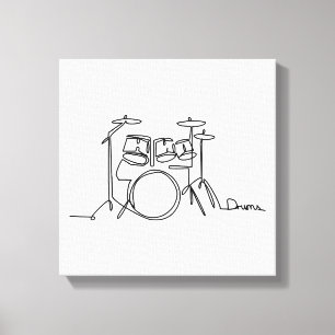 Toile Drummer Music Design Drums One-Line