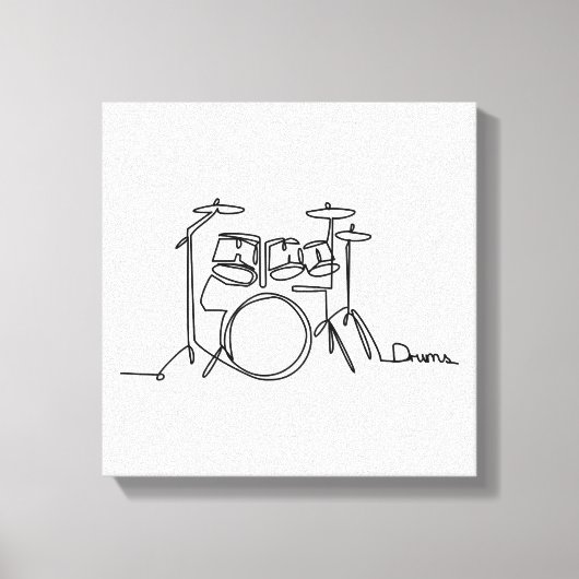 Toile Drummer Music Design Drums One-Line (Recto)