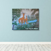 Toile Druze Street Art - Gazelle (Insitu (Plancher de Bois))