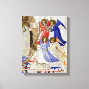 Toile ds 558 f.67v St. Dominic avec quatre anges musicau