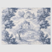 Toile du Jouy Blue Faux French  Tissuepapier (Voorkant)