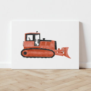 Toile du véhicule de construction en bulle rouge I