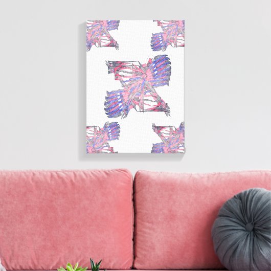 Toile Dual Entities Pink and Blue Abstract Canvas (Insitu(Salon))