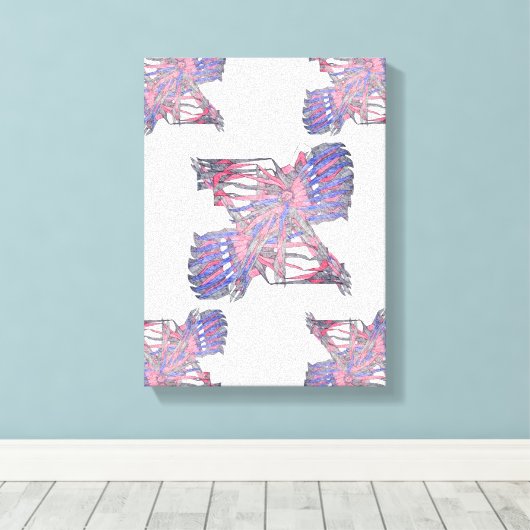 Toile Dual Entities Pink and Blue Abstract Canvas (Insitu (Plancher de Bois))