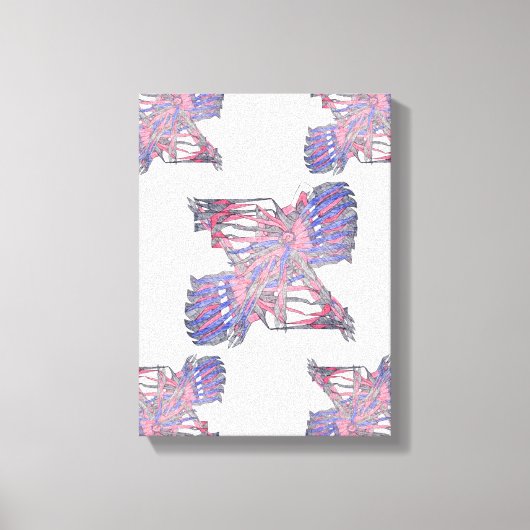 Toile Dual Entities Pink and Blue Abstract Canvas (Recto)