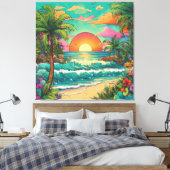 Toile Dusk d'encre tropicale (Insitu(Chambre))