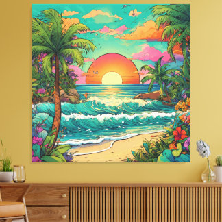 Toile Dusk d'encre tropicale