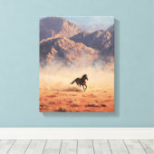 Toile Dust Storm Mustang Mountain Painting (Insitu (Plancher de Bois))