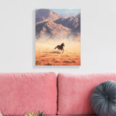 Toile Dust Storm Mustang Mountain Painting (Insitu(Salon))