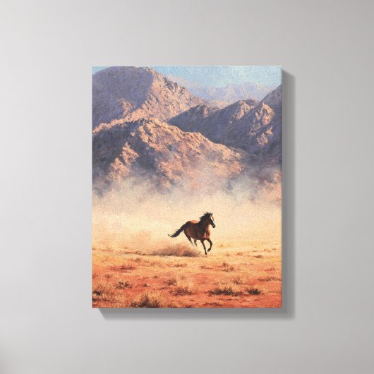 Toile Dust Storm Mustang Mountain Painting (Recto)