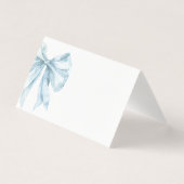 Toile Dusty Blue Bow carte de place de douche nupt (Front)