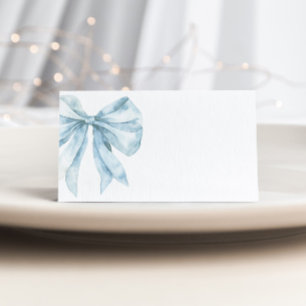 Toile Dusty Blue Bow vrijgezellenfeest plaatskaart Kaart