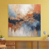 Toile Dusty Blue Burnt Orange Navy Abstrait (Insitu(Salon))