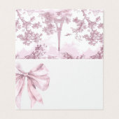 Toile Dusty rose Bow nuptiale douche carte place (Outside Unfolded)