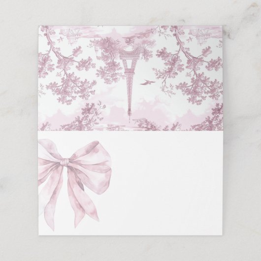 Toile Dusty roze French Bow vrijgezellenfeest (Buitenkant ongevouwen)