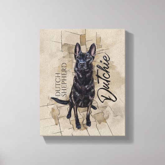 Toile Dutch Shepherd - Illustration utchie (Recto)