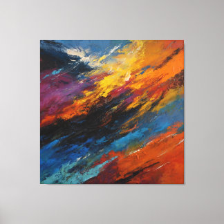 Toile Dynamic Abstract Expressionism Vibrant Colors Wal