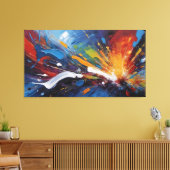 Toile Dynamic Blue Orange Abstract Expressionism Art (Insitu(Salon))