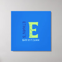 E Monogram Initial Bar Bat mitzvah Panneau d'ouver