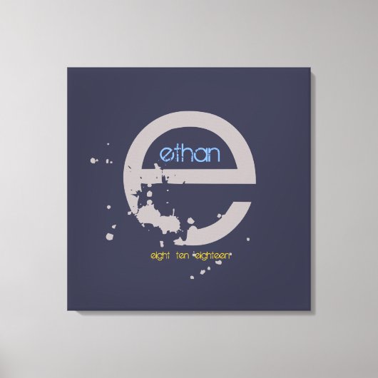 Toile E Monogram Initial Bar Bat mitzvah Panneau d'ouver (Recto)